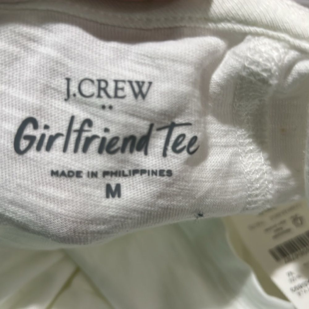 J. Crew Factory as893 white Long-sleeve Crewneck Girlfriend Tee For Women NWT - Picture 8 of 10